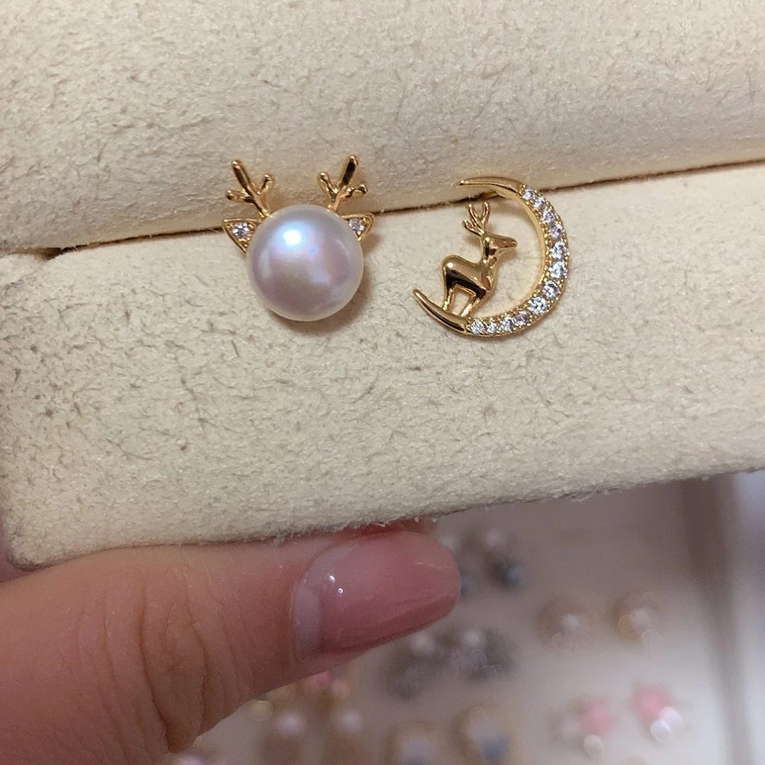 淡水珍珠耳饰合金