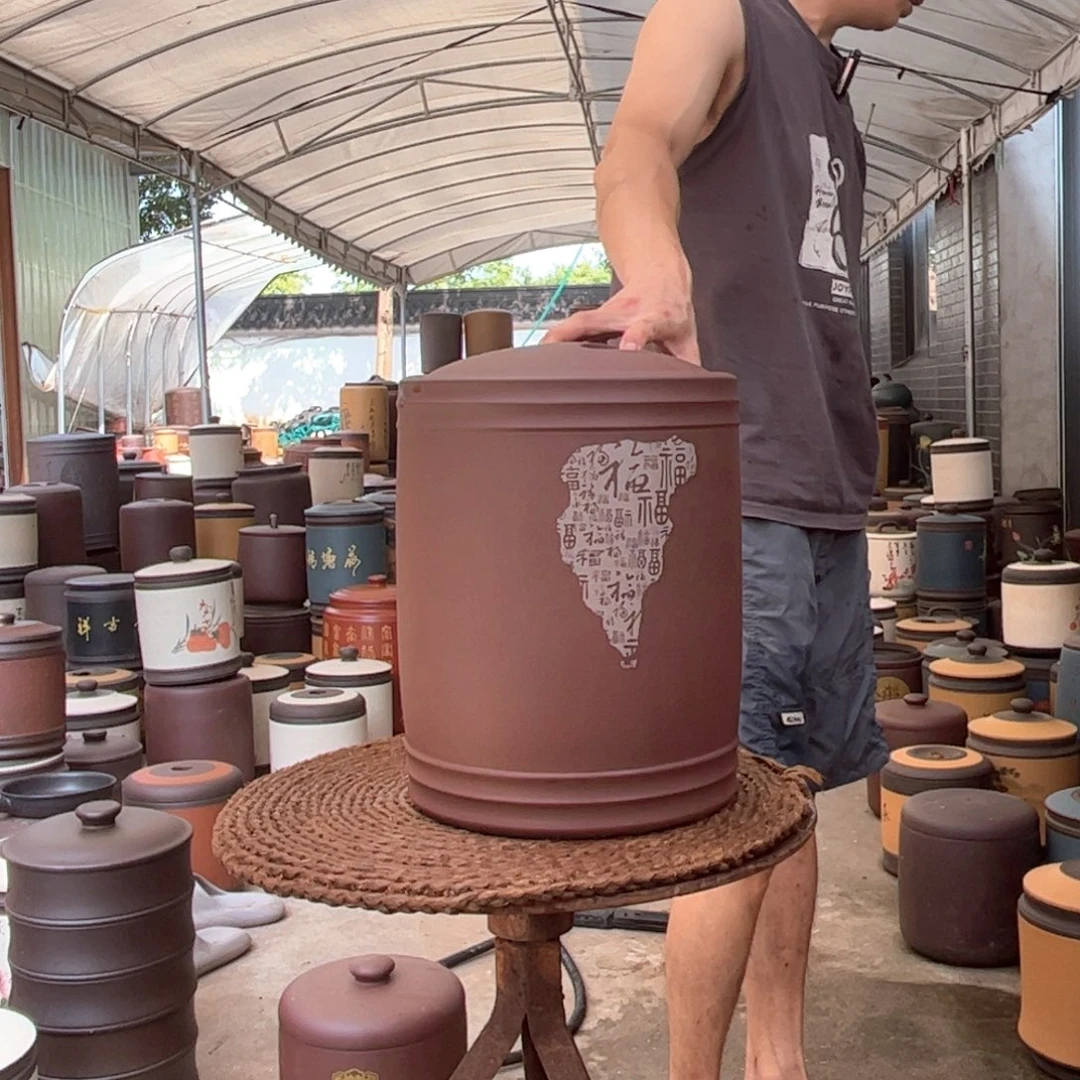 紫砂茶叶罐12 饼茶叶罐