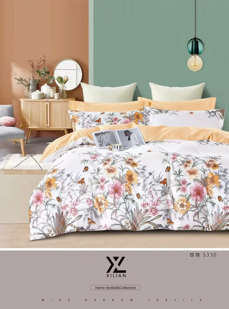 双人被套【蝶舞】尺寸2x2.3米生姜暖绒加厚磨斜纹被套