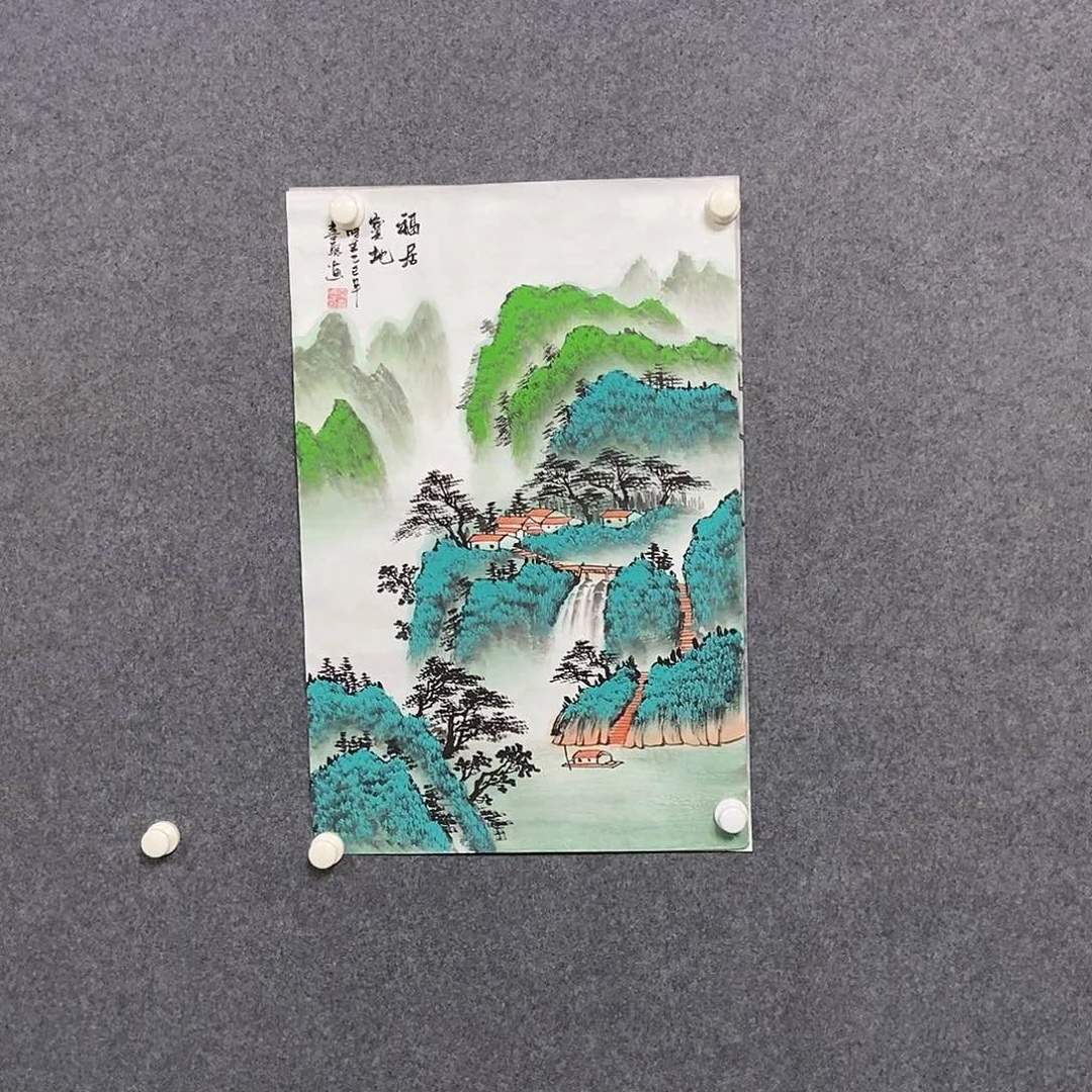 国画四尺三开一副