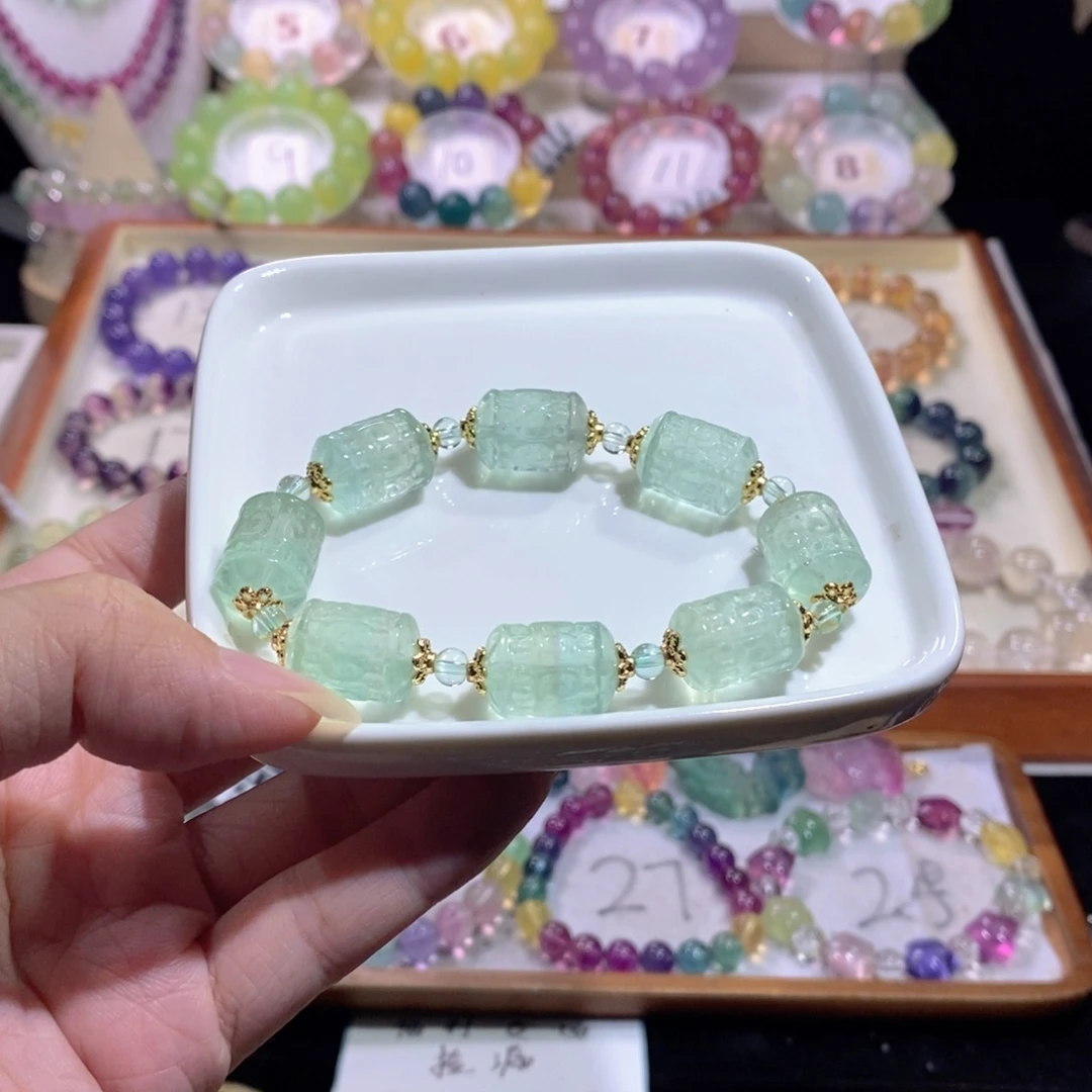 未镶嵌手链萤石12m薄荷绿