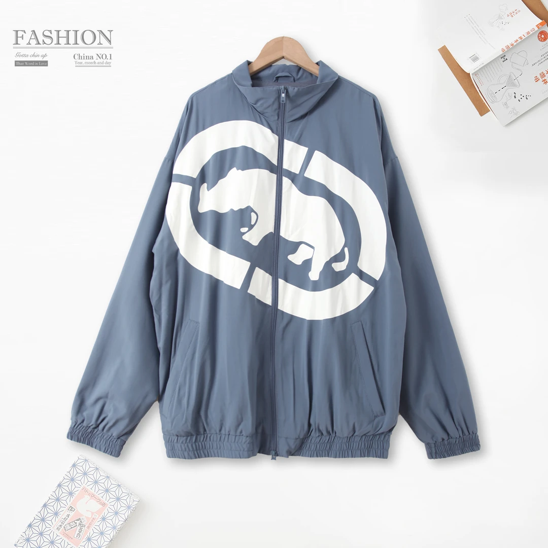 春季男士印花立领外套拉链长袖休闲上衣亲肤舒适00094简约风