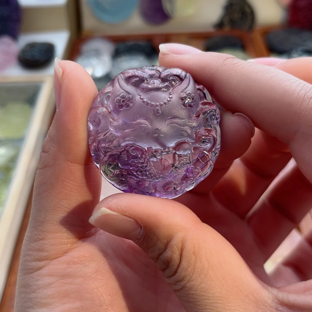 水晶颈饰银S925镶嵌红****?紫水新年款62