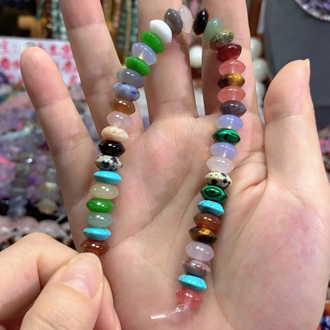 未镶嵌玛瑙/玉髓珠宝半成品多宝飞碟一条卡10mm