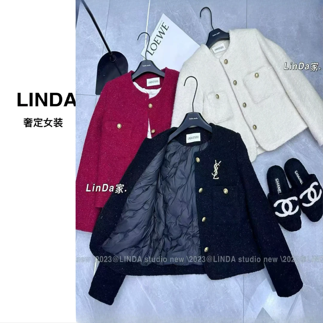 〖千金风小香〗加绒加厚新款高级感气质名媛小香风粗花呢外套女