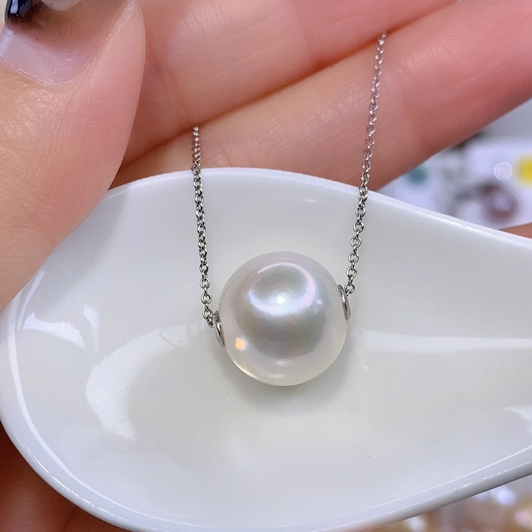 淡水珍珠颈饰银S925镶嵌F