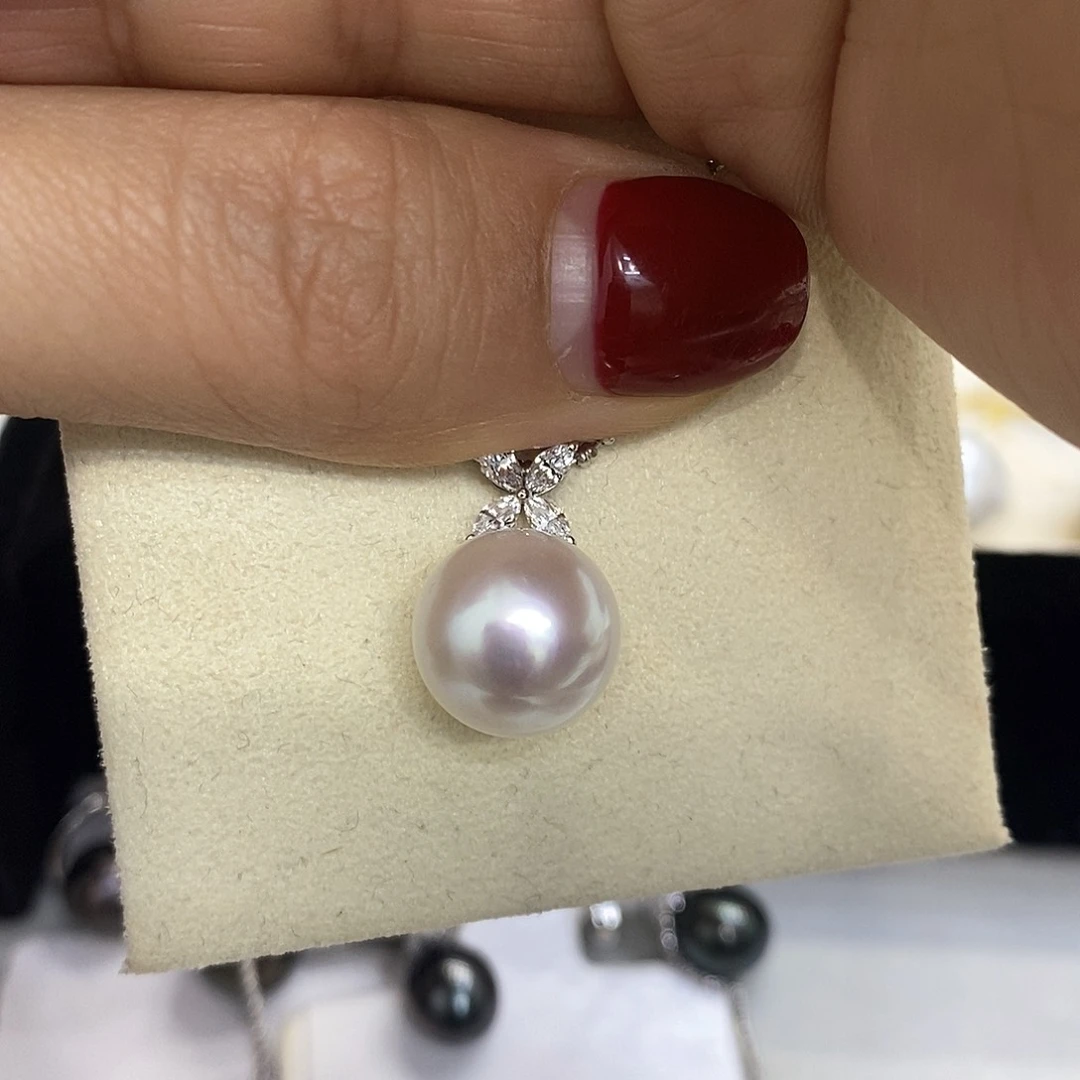 海水珍珠吊坠(不含链)18K金镶嵌