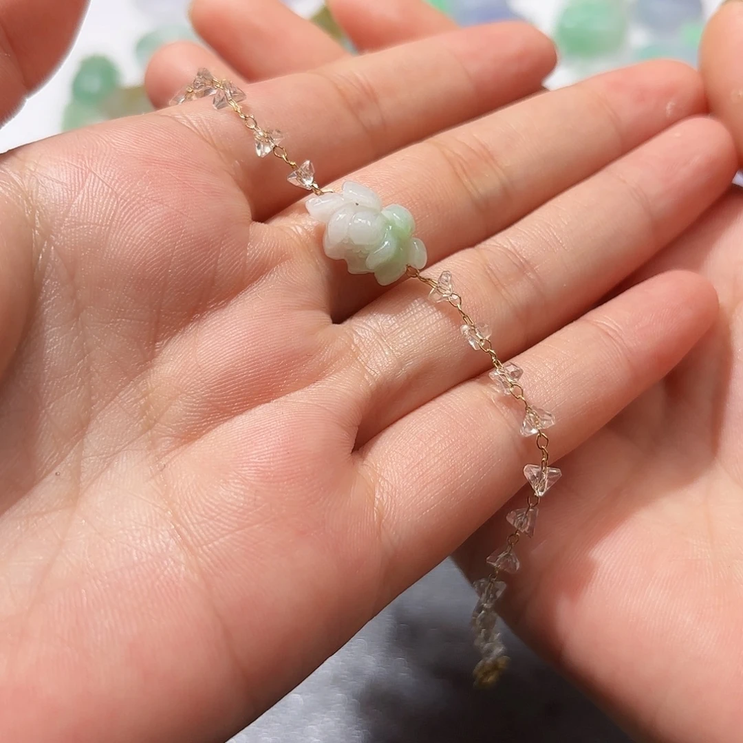 甜***儿翡翠未镶嵌颈饰天然缅甸翡翠A货手链