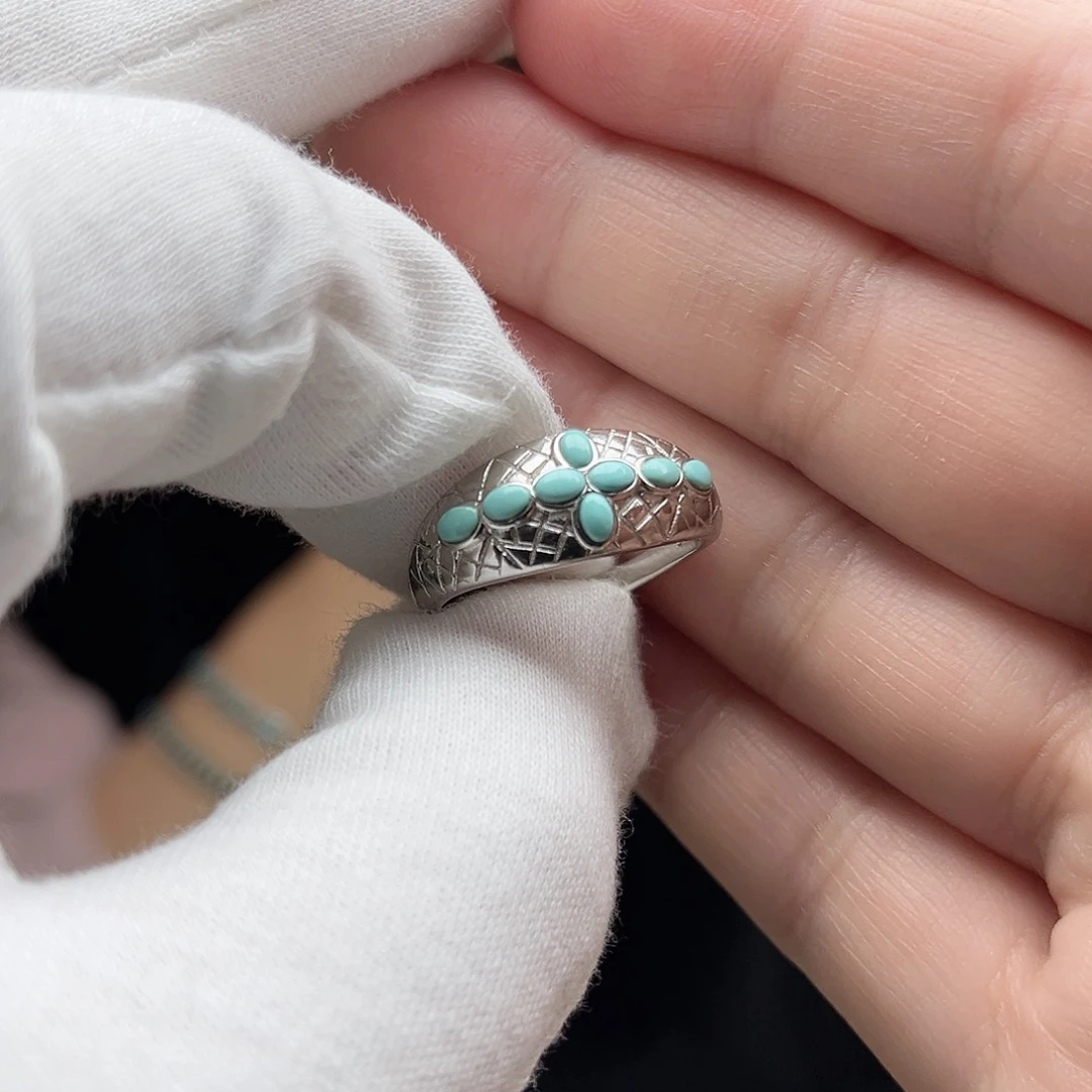 绿松石珠宝奇石银S925镶嵌