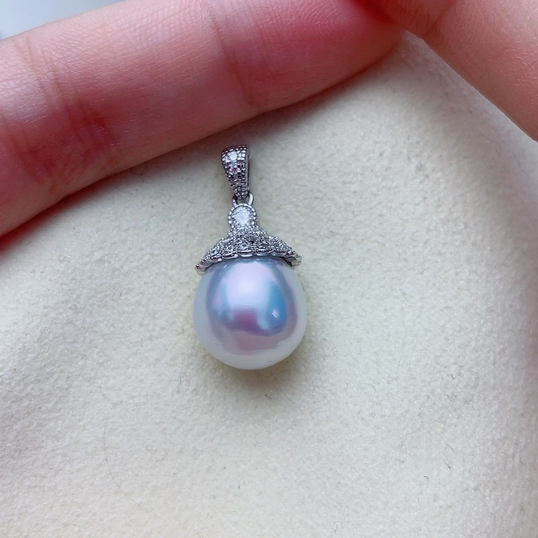 海水珍珠银S925镶嵌颈饰w19