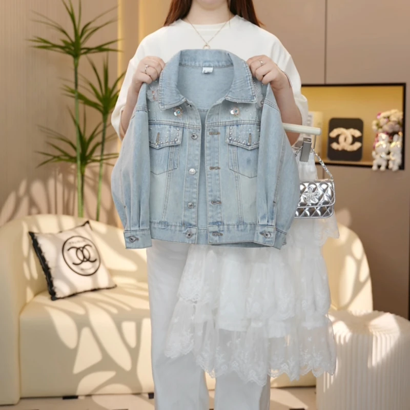 【糖宝魔豆】女童牛仔外套春秋款2025新款春装夹克儿童时尚百搭上衣