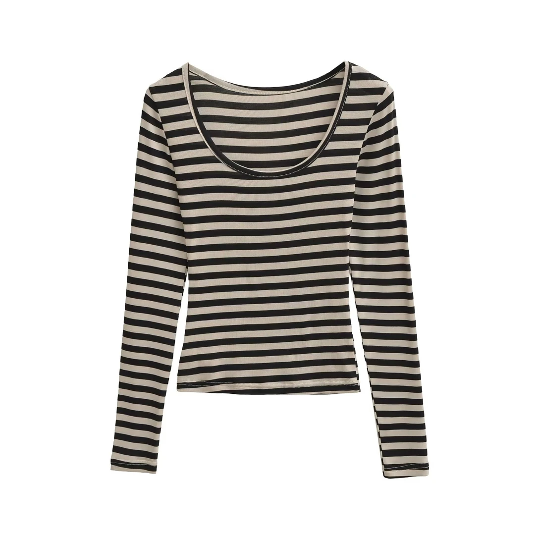 2529 天丝大U领长袖