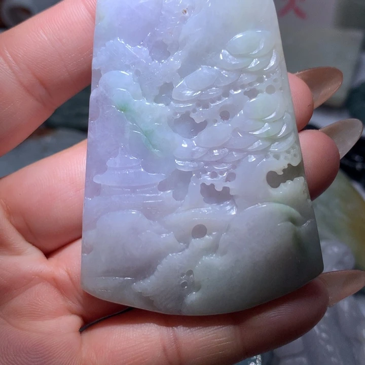 翡翠未镶嵌颈饰保真天然A货翡翠