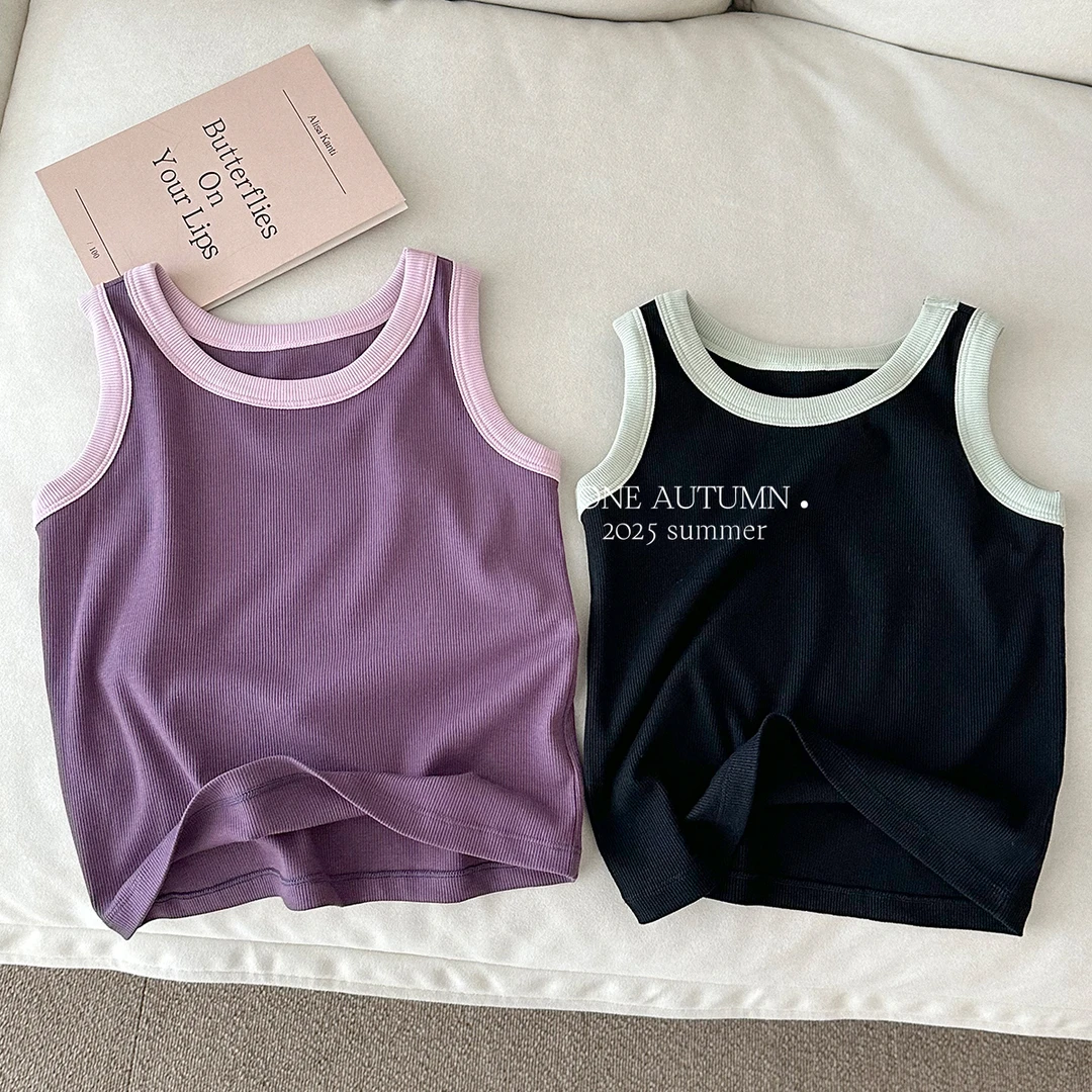 现货「麦麦秋.MAIMAIQIU」【随性出街】修身工字背心女童夏【X636】