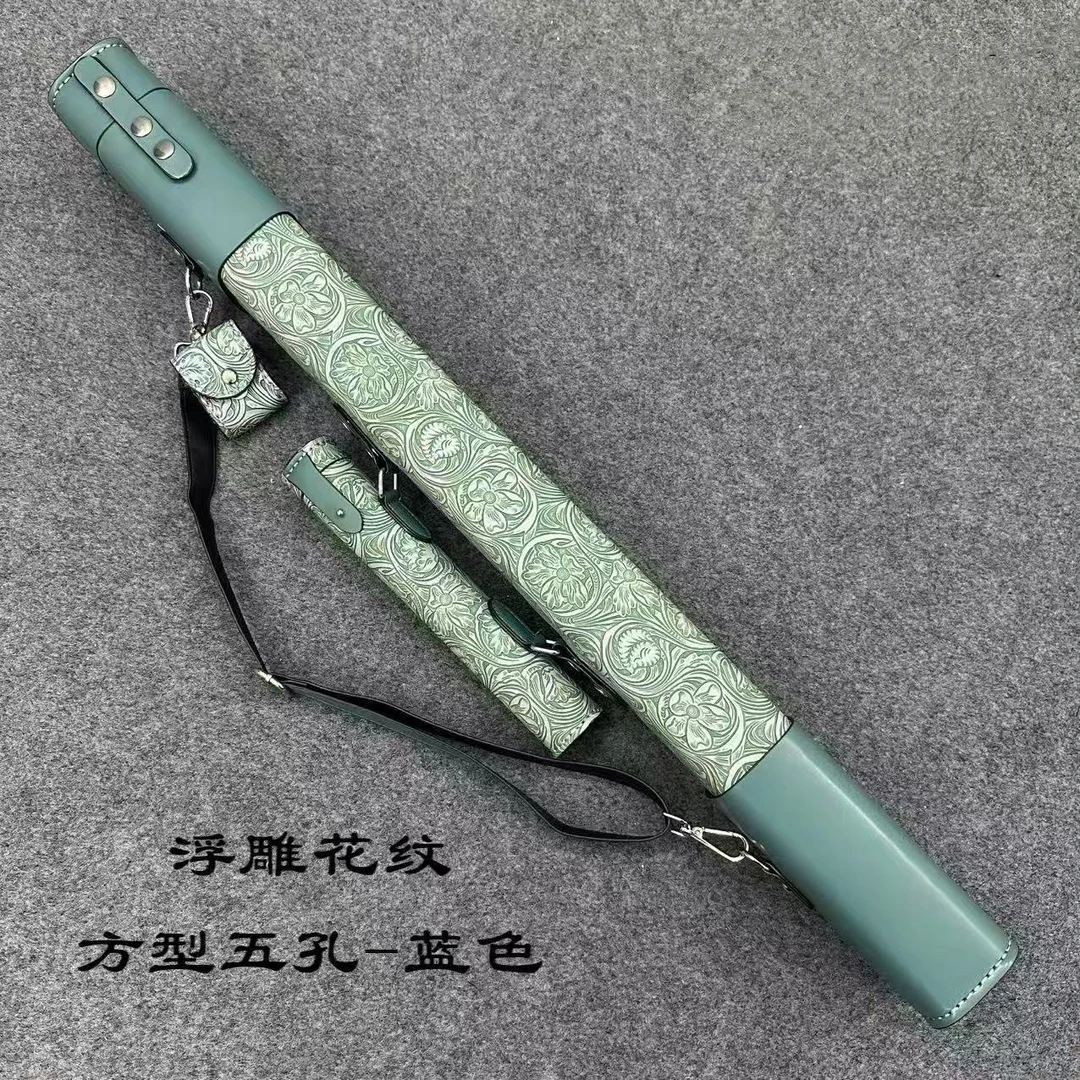 方形五孔-1/2分体台球杆桶-手工缝制-可手提肩背