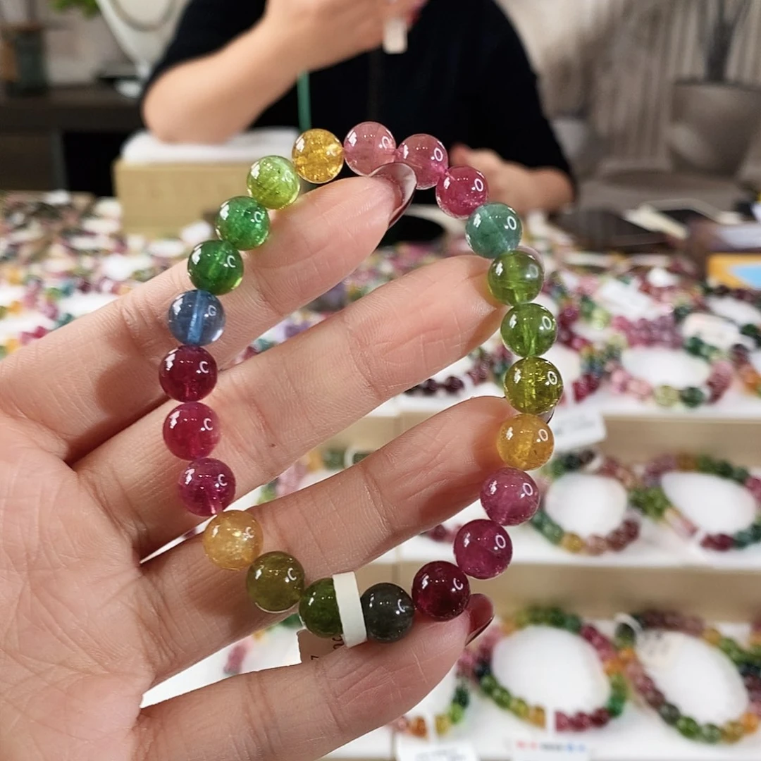 碧玺手串未镶嵌G2427单圈颜色微差