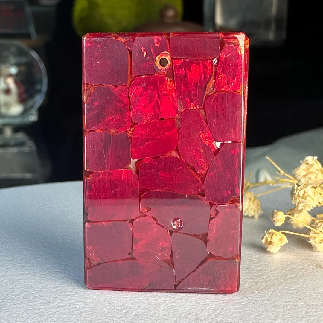 含辰砂工艺品马仙溪顶高透晶体砂中号无事牌系列-120