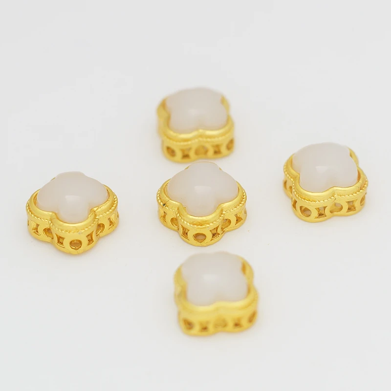 四叶草隔珠文玩配件diy手串材料散珠串珠（1颗）