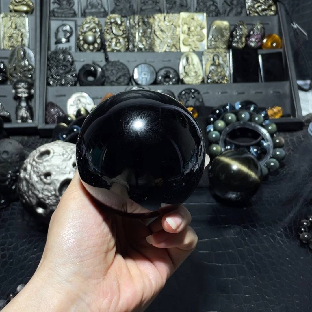 小***饭未镶嵌黑曜岩珠宝奇石