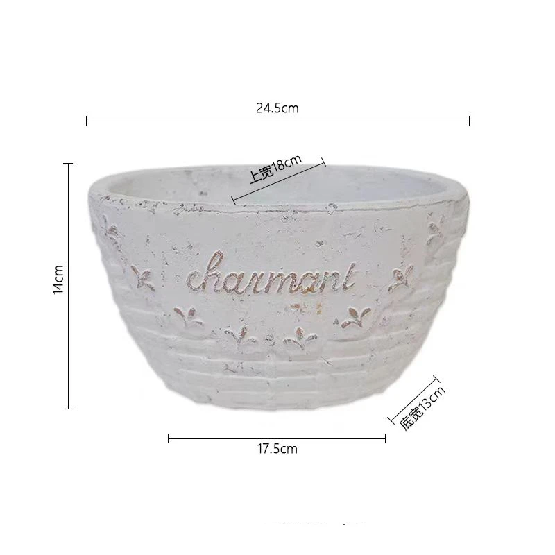 【那里花止】手压陶盆 椭圆口花环盆  1982 元宝盆