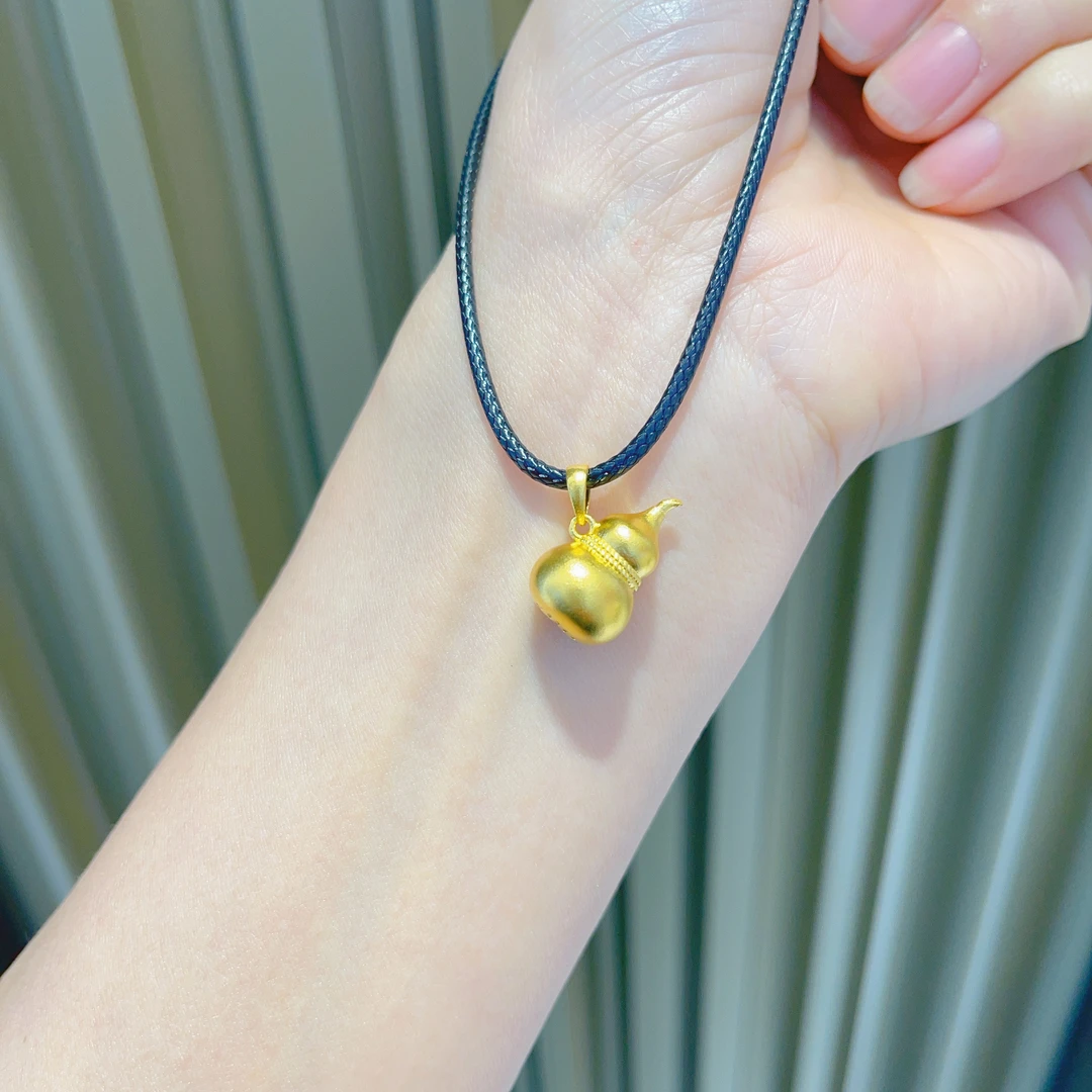 足金999空心葫芦古法黄金挂坠时尚百搭黄金首饰古法吊坠B068