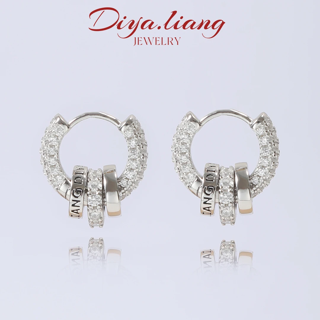 925银耳饰 梁雅帝专属新品【DIYA LIANG】星引之环设计款纯银耳饰