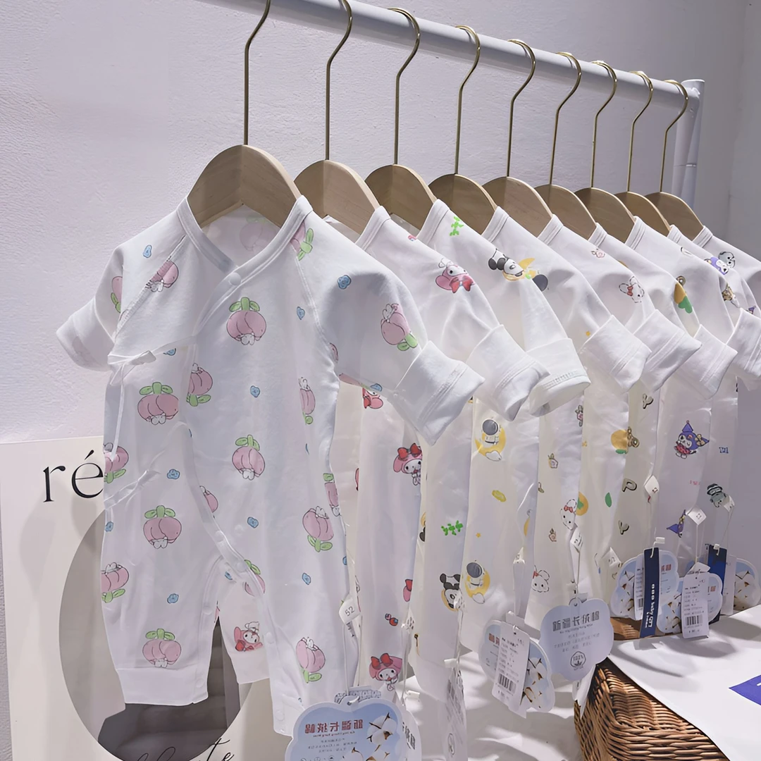 A类纯棉蝴蝶衣婴幼儿宝宝哈衣长袖不限季节婴儿春秋夏装爬服透气