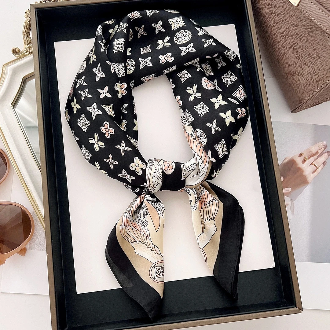 英国CospKosp春夏季涂鸦花朵方巾长条防晒搭配头巾高级感围脖女