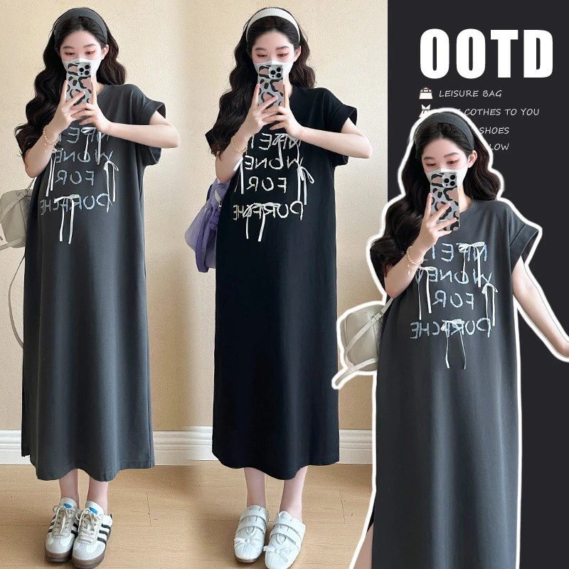 孕妇连衣裙2025夏季新品韩版大码舒适重工刺绣显瘦孕妇连衣裙