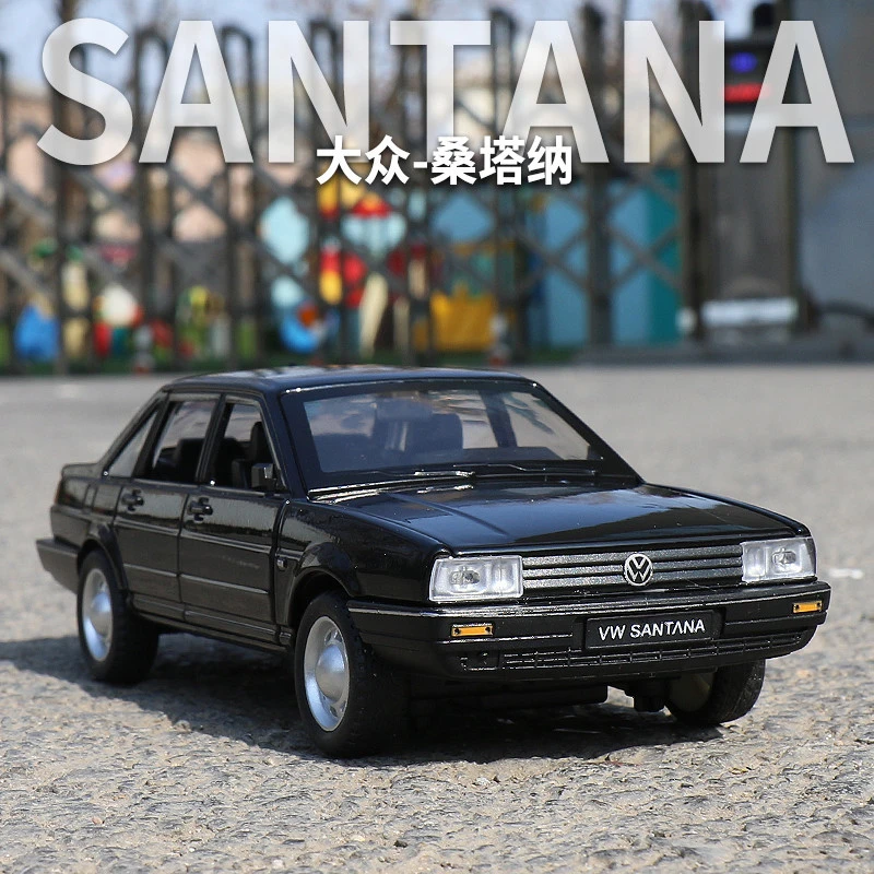 桑塔纳经典怀旧模型仿真汽车模型玩具车1:24精致收藏摆件送礼品