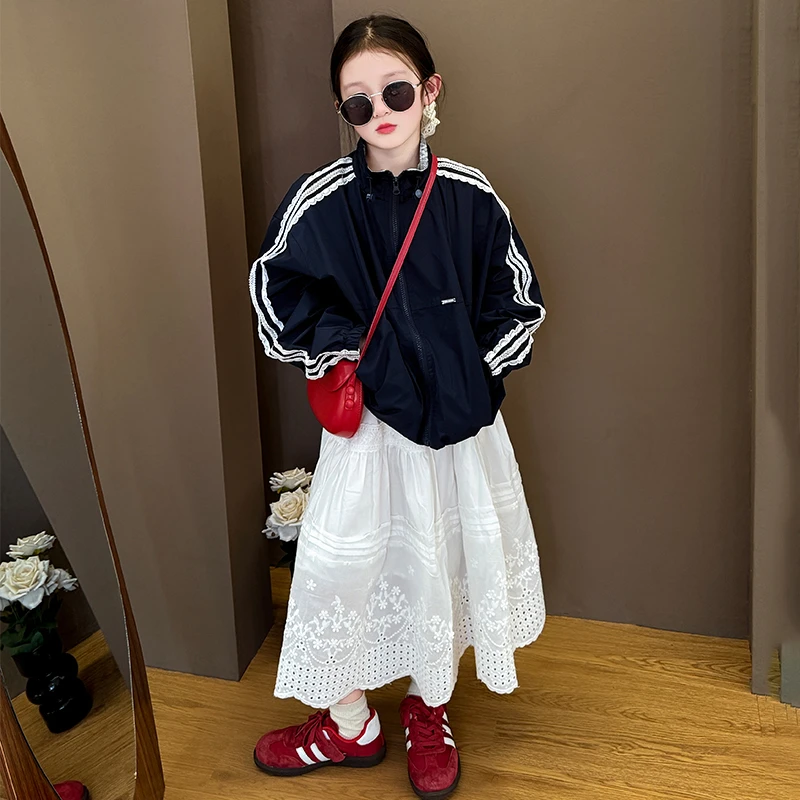 女童春季休闲百搭上衣2025女孩春装外套中大童炸街儿童装初中生