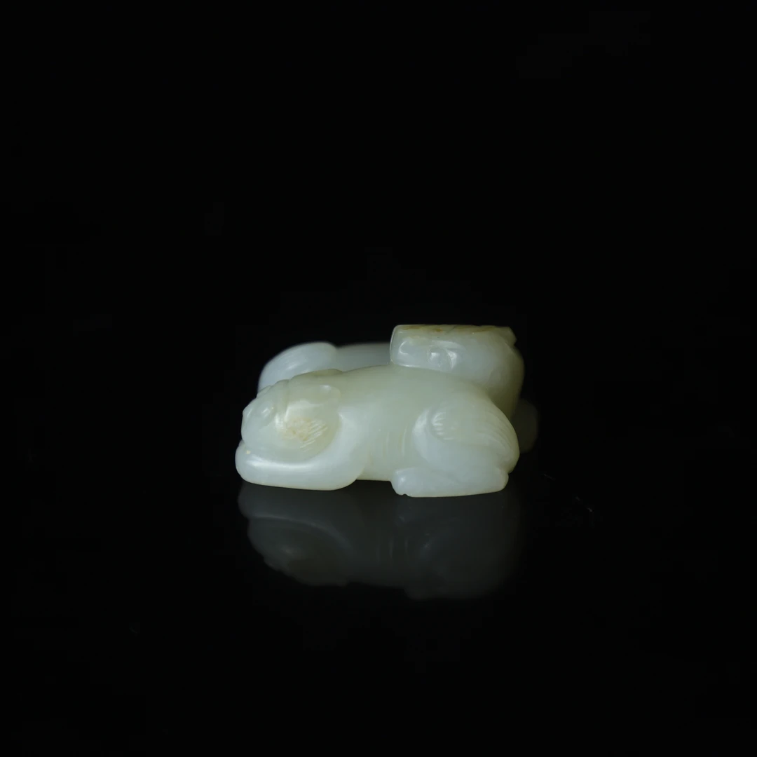 TCWWA06337清晚和田白玉欢欢喜喜吊坠