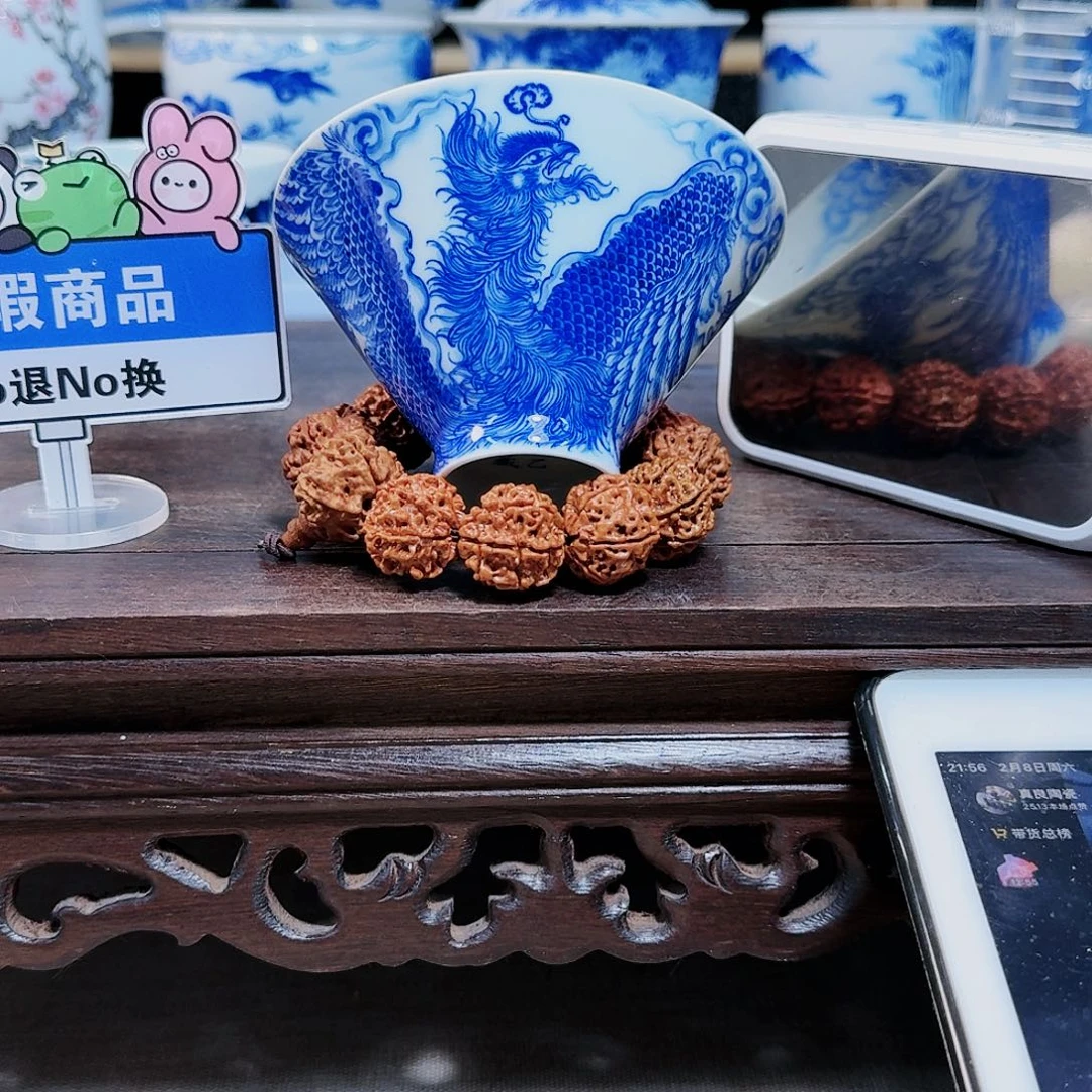 泥塑安*主人杯手工手绘微瑕