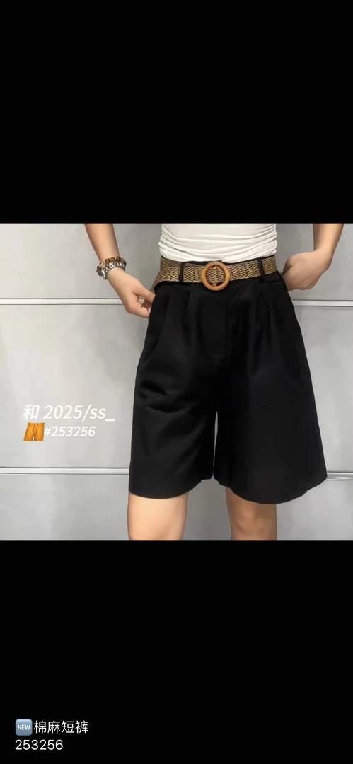 LY家253256#HE 家亚麻大口袋休闲百搭短裤