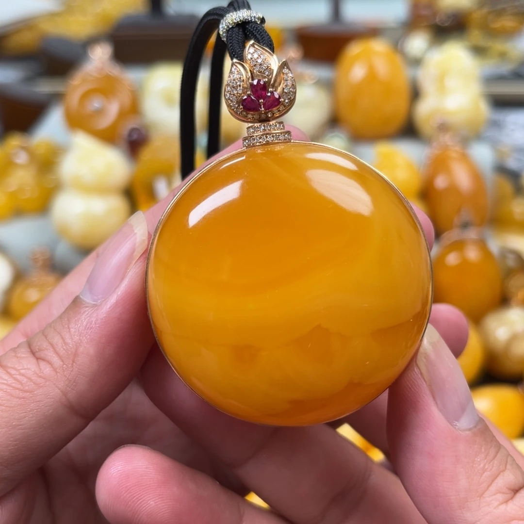 蜜蜡18K金镶嵌珠宝奇石