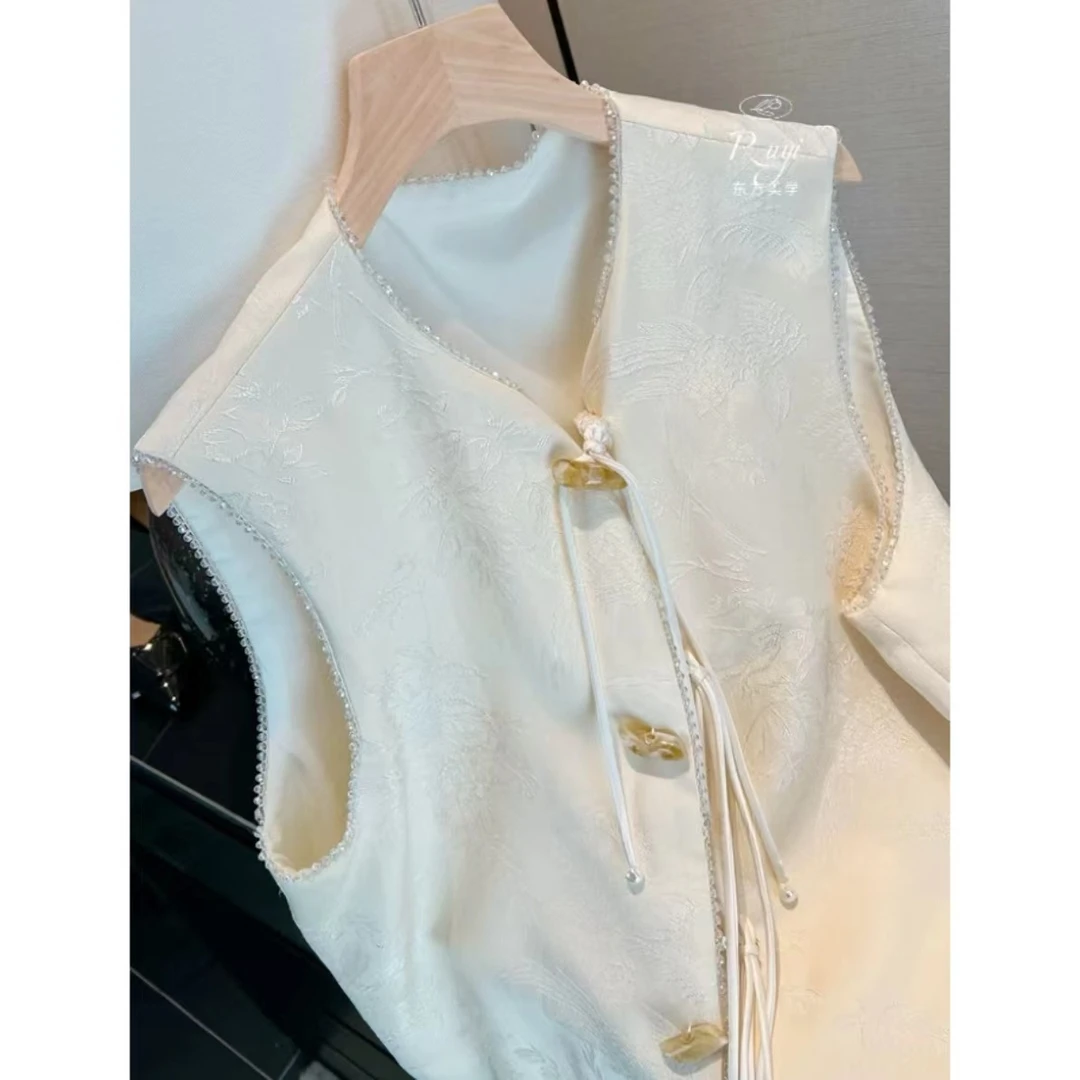 入艺862【 Y I明月松间照】提花高级流苏盘扣马甲+人鱼裙RY24519