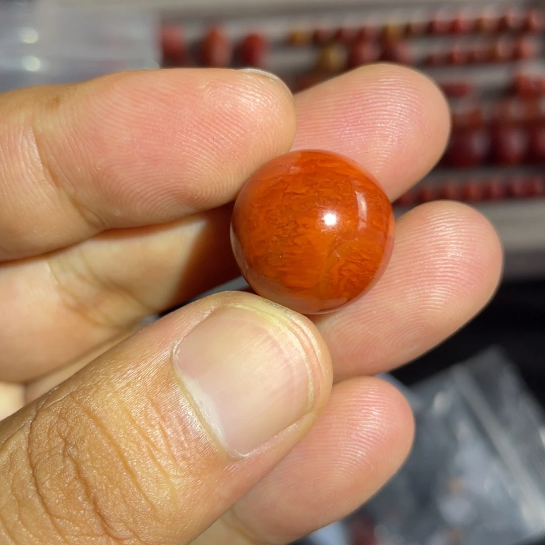 未镶嵌满肉火焰纹单珠南红玛瑙