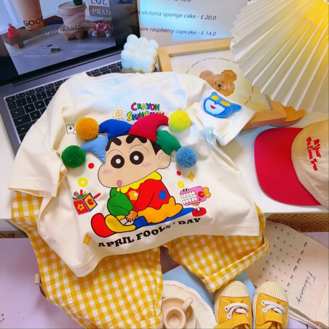 【爆款玩偶】2025夏季新款吸汗印花短袖宽松韩版休闲卡通立体玩偶