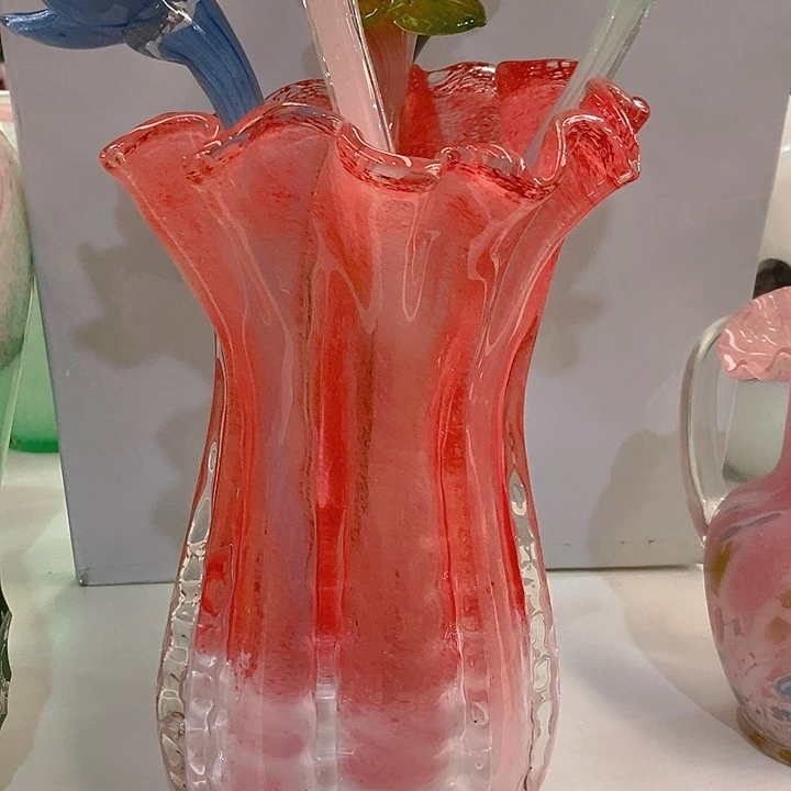 琉璃琉璃花瓶高33口18