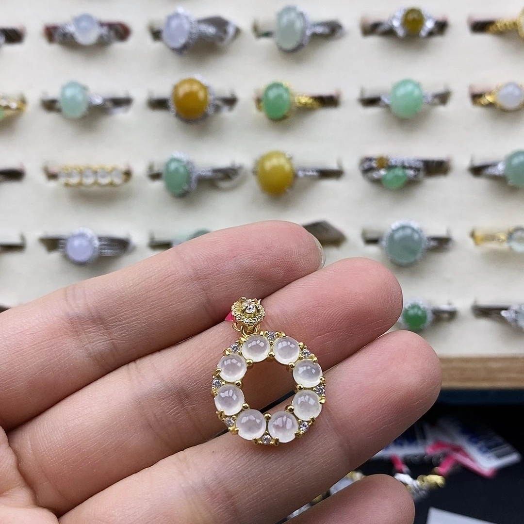 翡翠银S925镶嵌戒指