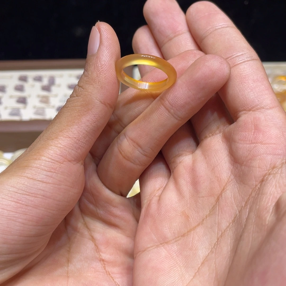 玛瑙/玉髓未镶嵌戒指7号港18