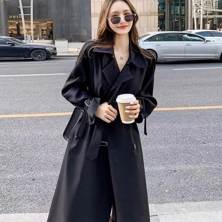轻奢风衣女秋冬韩系中长款外套