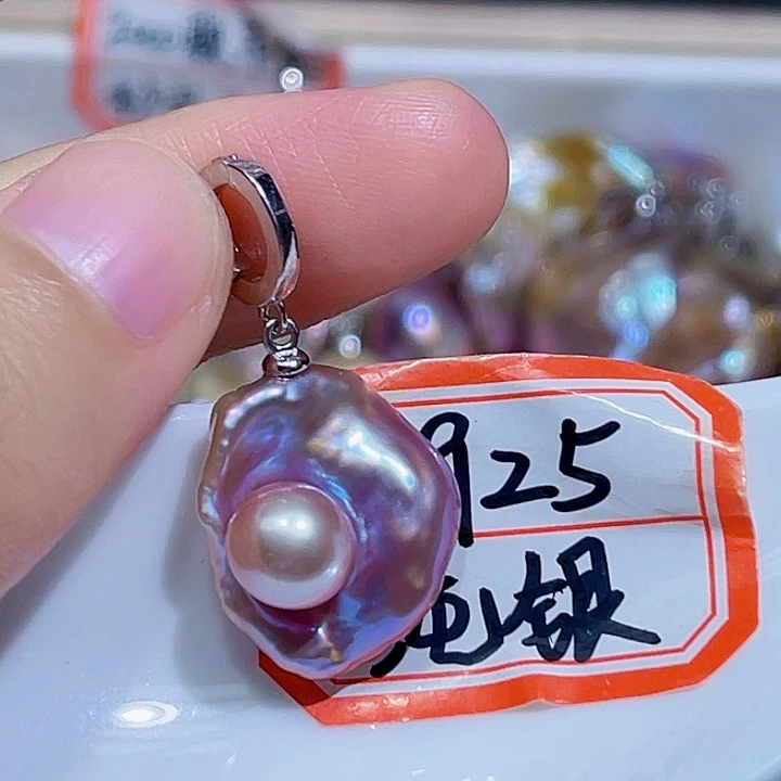 淡水珍珠银S925镶嵌颈饰