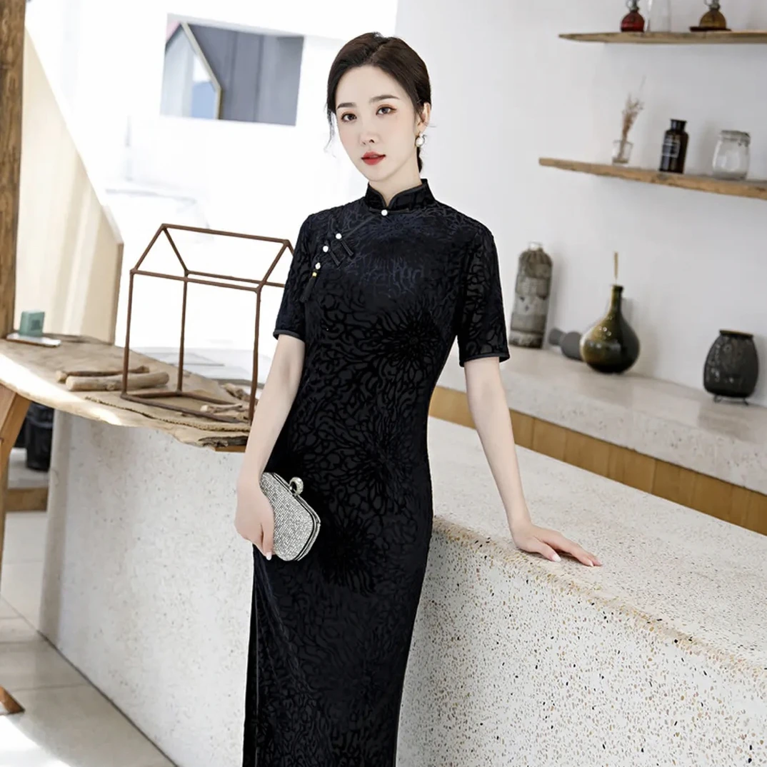 【心懂旗袍-暗里着迷】显瘦端庄大气复古风长款高贵优雅江南旗袍