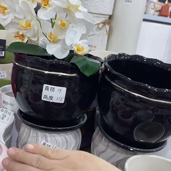 多肉绿植陶瓷花盆9.9包邮，有孔