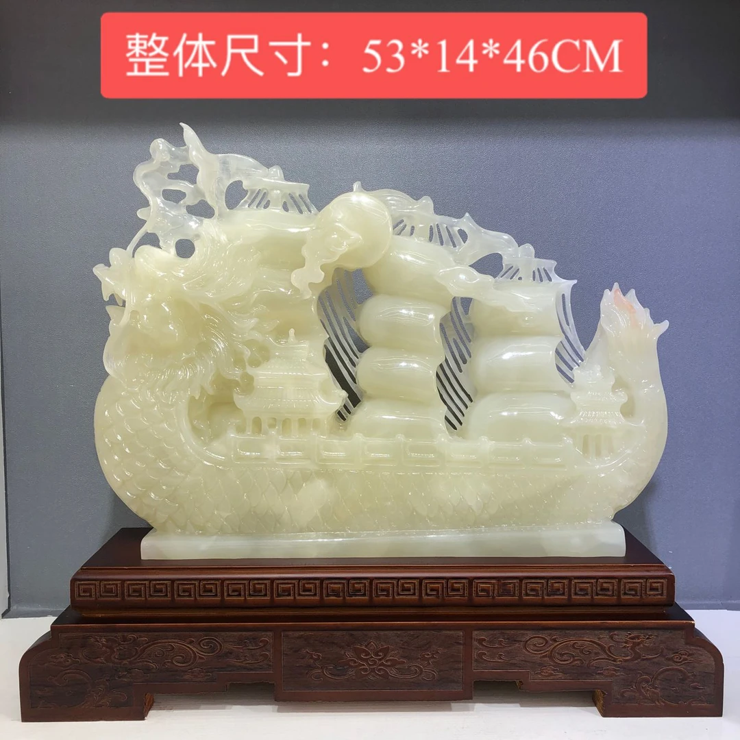 【一帆风顺】天然高档玉石家居乔迁开业办公室客厅玄关等工艺礼品摆