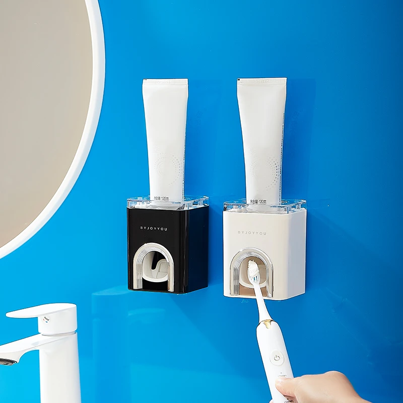 deHub自动挤牙膏神器牙膏挤压器壁挂式浴室轻奢牙膏免打孔置物架