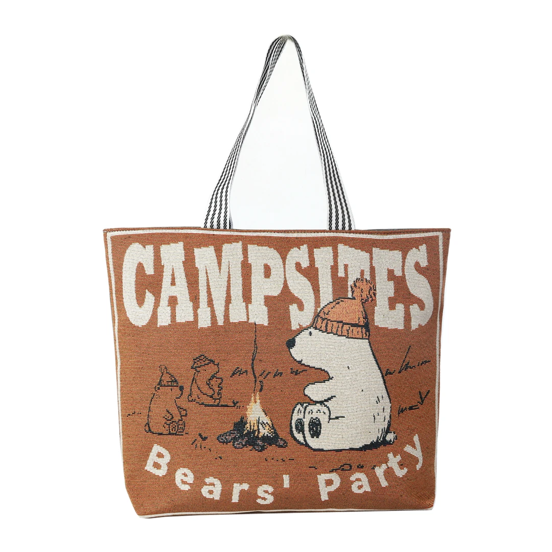 帆布包包手提袋提花刺绣手提包大容量化妆包百搭包