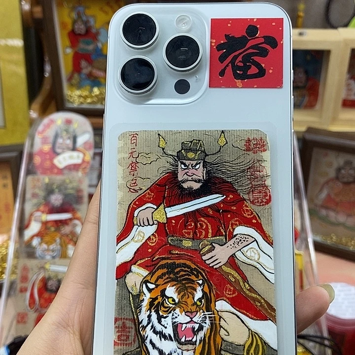 吊坠孤品朱砂背贴奎爷百无禁忌