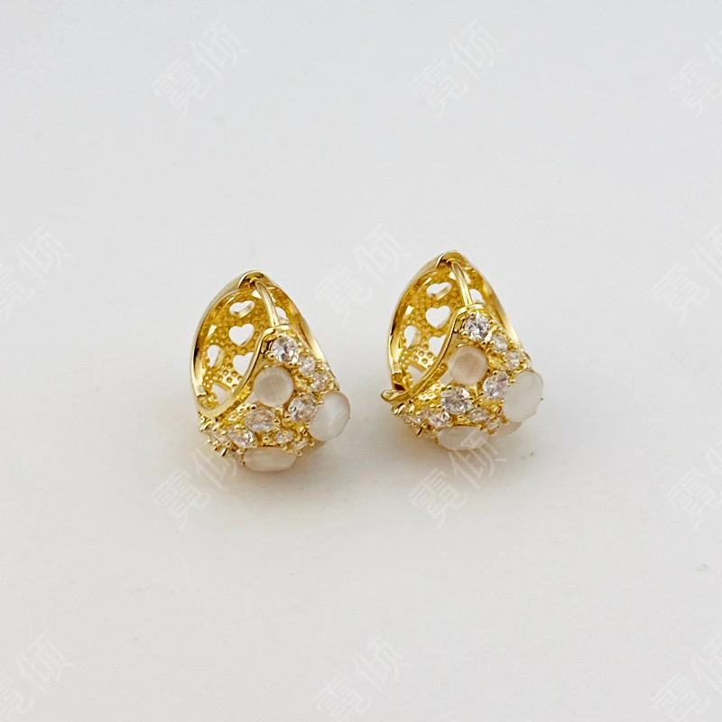 霓倾 铜合金耳饰 [芸心］高级感时尚百搭气质绿色耳环